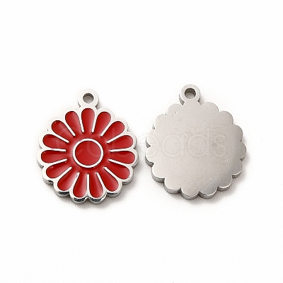 304 Stainless Steel Enamel Charms STAS-F291-03P-1