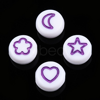 White Opaque Acrylic Beads MACR-N008-41G-1