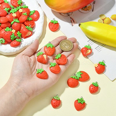 60Pcs 10 Styles Opaque Resin Pendants RESI-CJ0004-41-1