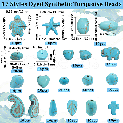 17 Styles Dyed Synthetic Turquoise Beads G-SC0003-46-1