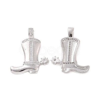 Rack Plating Brass Micro Pave Cubic Zirconia Pendants KK-C008-30P-1