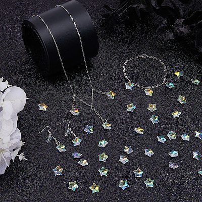 Electroplate Glass Charms GLAA-FH0001-90-1