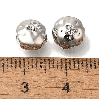 Brass Micro Pave Cubic Zirconia Beads KK-Q001-21P-1