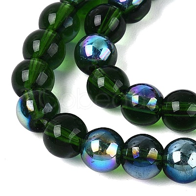 Transparent Electroplate Glass Beads Strands EGLA-Q132-6MM-01A-21-1