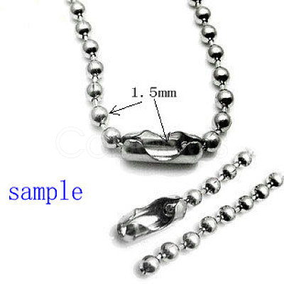 Tarnish Resistant Stainless Steel Ball Chain Connectors STAS-L018H-P-1