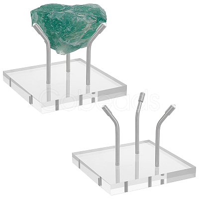 Square Acrylic Display Stands for Raw Stone Mineral Crystal Ball ODIS-WH0028-98-1