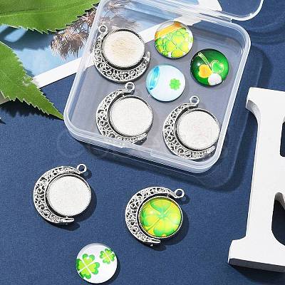 DIY Clover Rotatable Pendant Making Kits DIY-FS0005-44-1