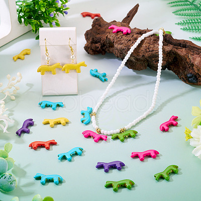 35Pcs 7 Colors Synthetic Turquoise Beads G-TA0003-27-1