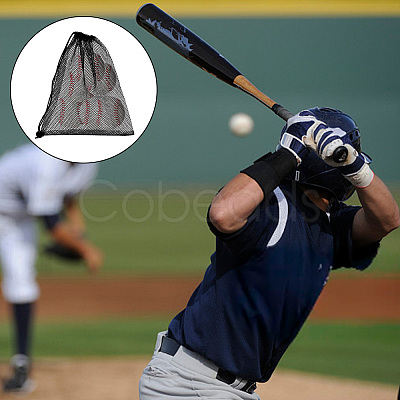 Polyester Mesh Drawstring Storage Bags ABAG-WH0044-49C-1
