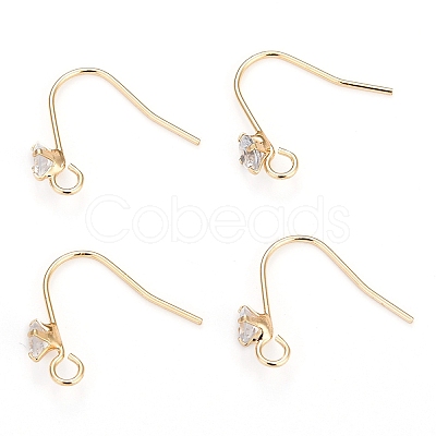 Brass Earring Hooks X-KK-I681-14G-1