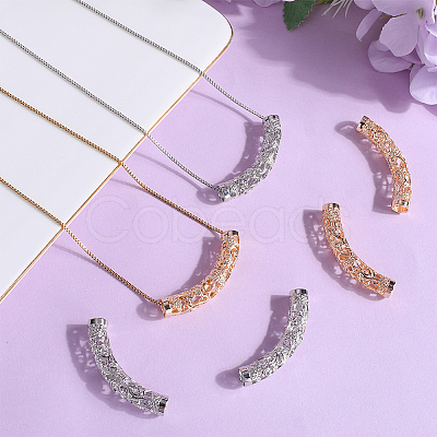 6Pcs 2 Colors Brass Tube Beads KK-BBC0014-58-1