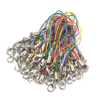 50Pcs 5 Colors Polyester Cord Mobile Straps MOBA-YW0001-03-1