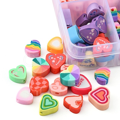 200Pcs 10 Styles Handmade Polymer Clay Beads CLAY-FS0001-29-1