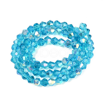 AB Color Plated Transparent Glass Beads Strands GLAA-G127-01-02N-1