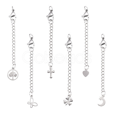 6Pcs 304 Stainless Steel Ends Chains FIND-TA0010-79-1