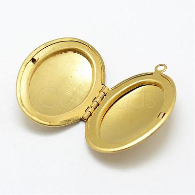 Brass Locket Pendants KK-P094-18-1