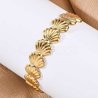 304 Stainless Steel Cuff Bangles for Women LS-BJEW-F491-01G-04-1