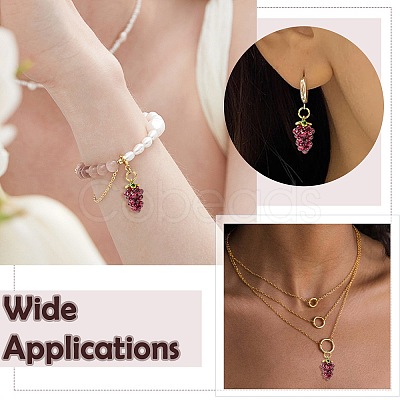 Natural Garnet Round Beaded Grape Pendants G-CJC0007-01-1