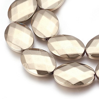 Electroplated Non-magnetic Synthetic Hematite Beads Strands G-P392-V07-1