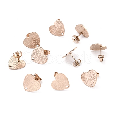 Ion Plating(IP) 304 Stainless Steel Stud Earring Findings STAS-I183-08B-RG-1