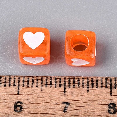Spray Painted Transparent Acrylic Beads OACR-N140-02D-1