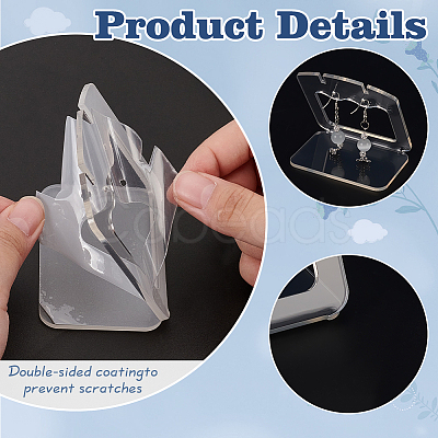 Acrylic Slant Bacl Earring Display Stands EDIS-WH0031-28A-02-1