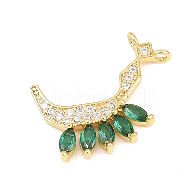15Pcs Brass Micro Pave Cubic Zirconia Pendants KK-Z151-15G-01-1