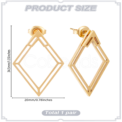 1 Pair Stainless Steel Stud Earrings EJEW-LP0001-47-1