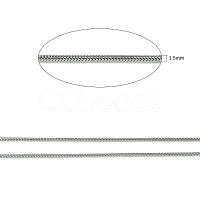 Tarnish Resistant 304 Stainless Steel Round Snake Chains CHS-K007-06C-1