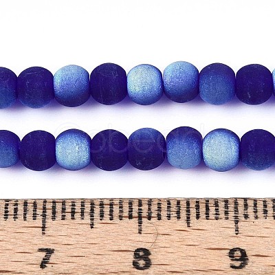 Frosted Transparent Glass Beads Strands GLAA-T032-T4mm-MBB15-1
