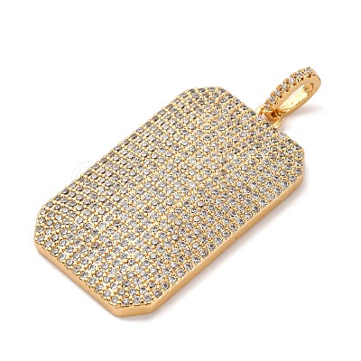 Brass Micro Pave Cubic Zirconia Pendants KK-U076-03G-01-1
