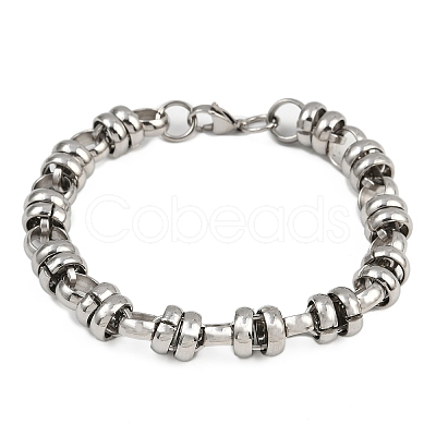 Punk 304 Stainless Steel Link Chain Bracelets for Men Women LS-BJEW-S181-03P-1