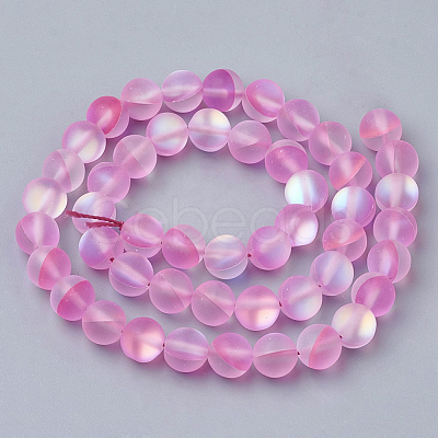 Synthetic Moonstone Beads Strands G-S283-6mm-13-1