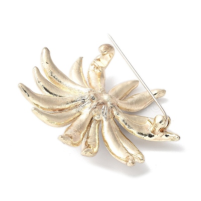 Sunflower Alloy Rhinestone Brooches for Backpack Clothes JEWB-F038-02LG-1