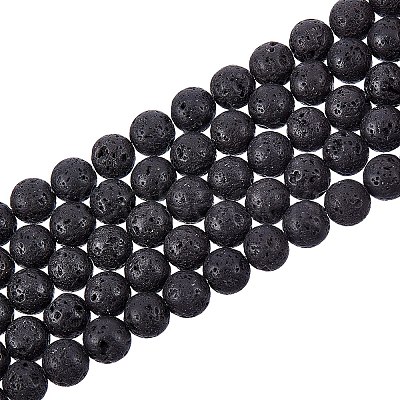 Synthetic Lava Rock Beads Strands X-G-S277-8mm-01-1