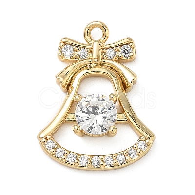 Brass Micro Pave Cubic Zirconia Pendants KK-H521-02C-G-1