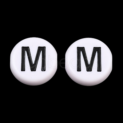 Opaque White Acrylic European Beads AC-CBA3BDD-01M-1