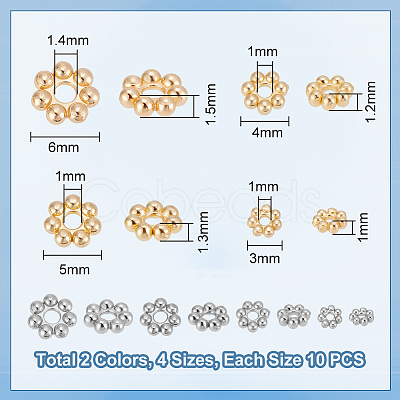80Pcs 8 Styles 304 Stainless Steel Spacer Beads Sets STAS-UN0045-31-1