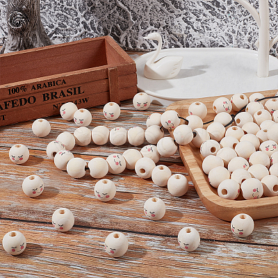 100Pcs Maple Wood European Beads WOOD-GF0001-97-1