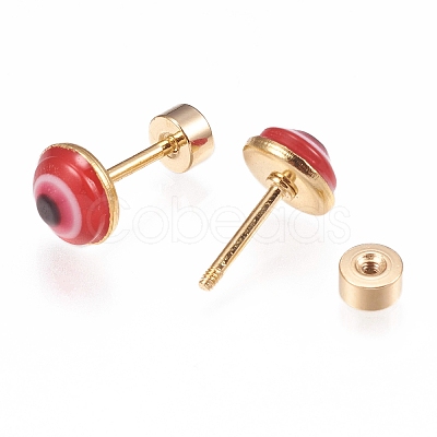 304 Stainless Steel Evil Eye Earlobe Plugs EJEW-H105-12-1