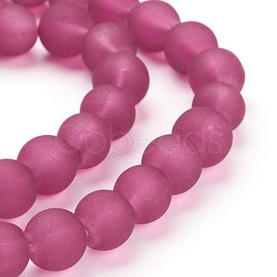 Baking Paint Transparent Glass Bead Strands GLAA-S031-8mm-39-1