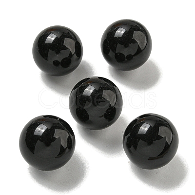 Natural Obsidian Round Ball Figurines Statues for Home Office Desktop Decoration G-P532-02A-25-1