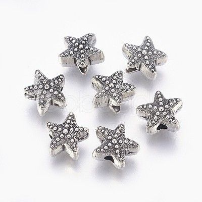 Tibetan Style Alloy Beads TIBE-H1078-AS-RS-1