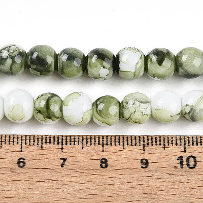 Baking Paint Glass Beads Strands X-DGLA-N003-8mm-C06-1