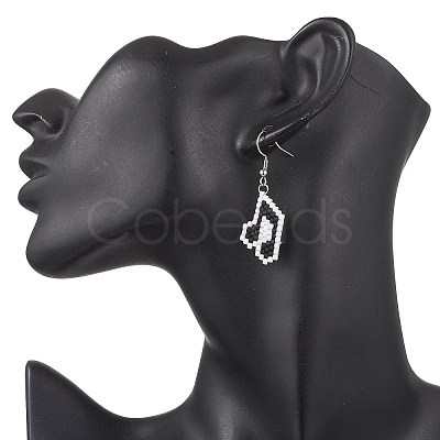 304 Stainless Steel Musical Note Dangle Earrings EJEW-MZ00619-1