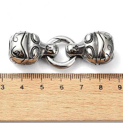 Tibetan Style 304 Stainless Steel Spring Gate Rings FIND-Z046-06AS-02-1