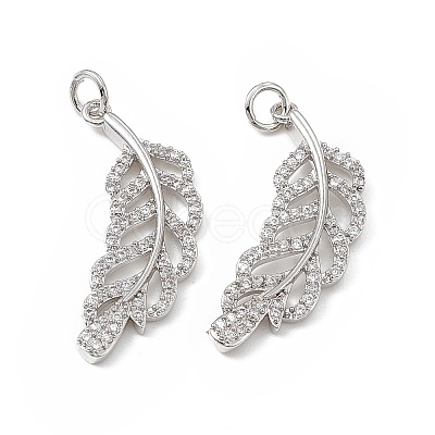 Brass Micro Pave Cubic Zirconia Pendants KK-E068-VB275-1