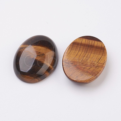 Natural Tiger Eye Flat Back Cabochons X-G-G741-10x14mm-01-1