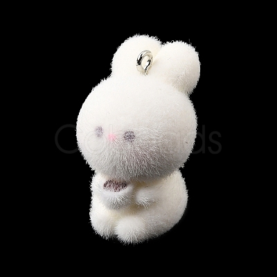 Flocking Opaque Resin Pendants RESI-G128-01N-1
