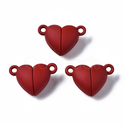 Spray Painted Alloy Magnetic Clasps with Loops PALLOY-T080-19A-07-NR-1